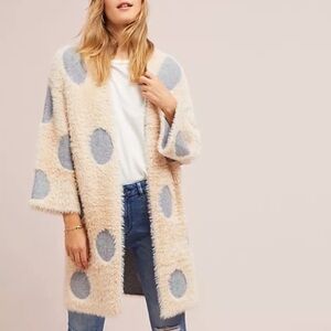 Anthropologie super soft, polkadot reversible duster